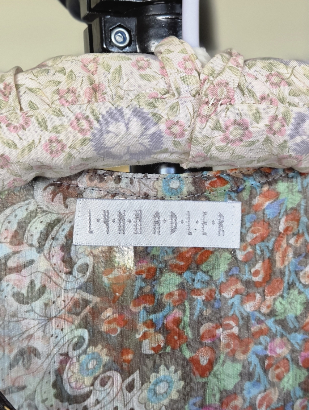 Lynn Adler Boho Floral Puff-Sleeve Silk Mini Dress - Picture 6 of 7